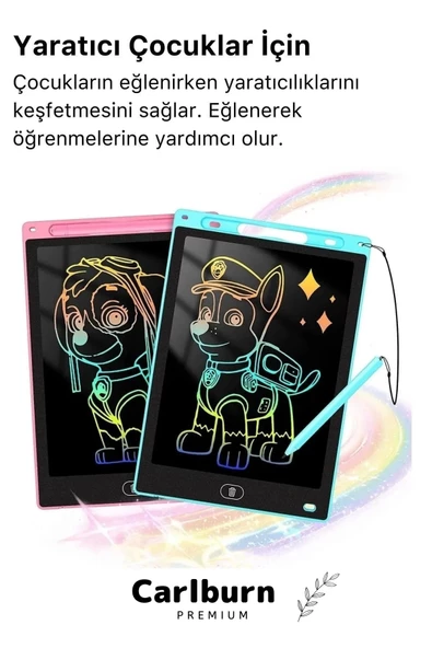 Premium Lcd Ekranlı Kalemli Dijital Çizim Tableti Yazı Tahtası Boyama Resim Akıllı Tablet 8,5 Inç - 4