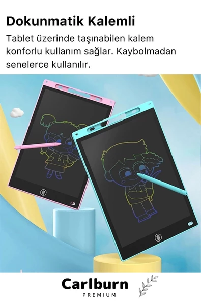 Premium Lcd Ekranlı Kalemli Dijital Çizim Tableti Yazı Tahtası Boyama Resim Akıllı Tablet 8,5 Inç - 2