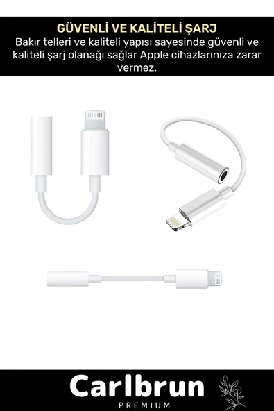 Iphone 15 14 13 12 11 X 8 7 Plus Ipad Uyumlu Lightning Uyumlu Kulaklık Çevirici Aux Dönüştürücü - 3