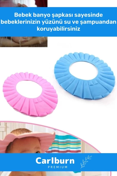 Özel Üretim Bebek Duş Başlığı Ayarlanabilir Düğmeli Çocuk Küvet Göze Su Kaçırmayan Banyo Şapkası - 3