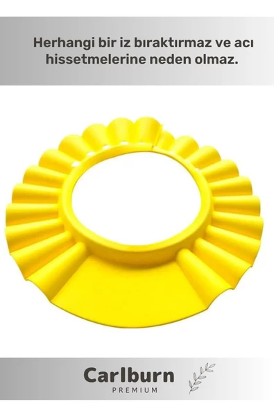 Ayarlanabilir Düğmeli Bebek Duş Başlığı Çocuk Küvet Göze Su Kaçırmayan Unisex 2'li Banyo Şapka Seti - 2