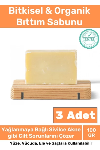 Özel %100 Doğal Bitkisel Organik Güzel Kokulu Saç Için Bıttım Sabunu 100 Gr x 3 Adet ürün görseli 1