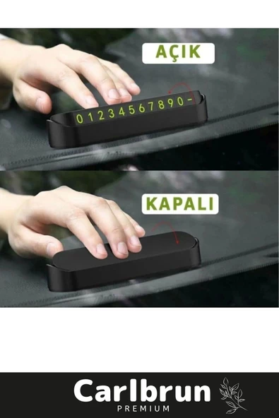 Lüks Araç Içi Telefon Numarası Oto Cam Kartı Torpido Üstü Fosforlu Neon Aç-Kapa Numaratör 2 Adet - 6