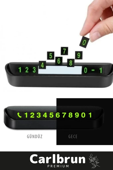 Lüks Araç Içi Telefon Numarası Oto Cam Kartı Torpido Üstü Fosforlu Neon Aç-Kapa Numaratör 2 Adet - 4