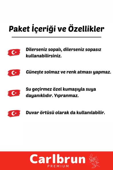 Özel Suya Güneşe Sopa Takılabilir Çıkarılabilir Dayanıklı Alpaka Kumaş 100x150 cm Türk Bayrağı Flag - 2