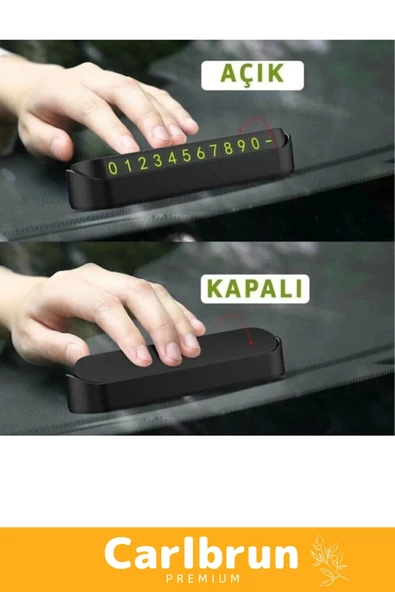 Lüks Araç Içi Park Telefon Numarası Araba Oto Cam Kartı Torpido Üstü Fosforlu Neon Aç-Kapa Numaratör - 6