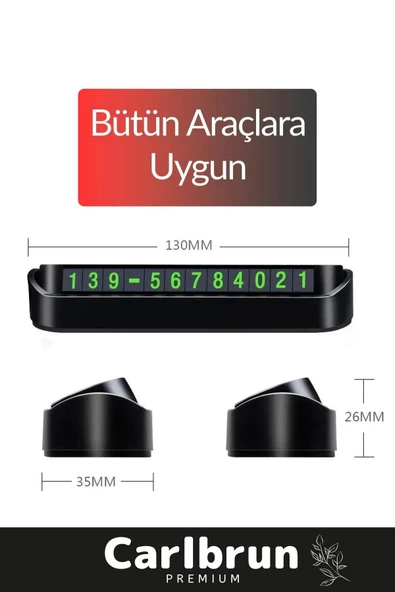 Lüks Araç Içi Telefon Numarası Oto Cam Kartı Torpido Üstü Fosforlu Neon Aç-Kapa Numaratör 2 Adet - 2