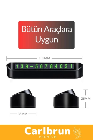 Lüks Araç Içi Park Telefon Numarası Araba Oto Cam Kartı Torpido Üstü Fosforlu Neon Aç-Kapa Numaratör - 2