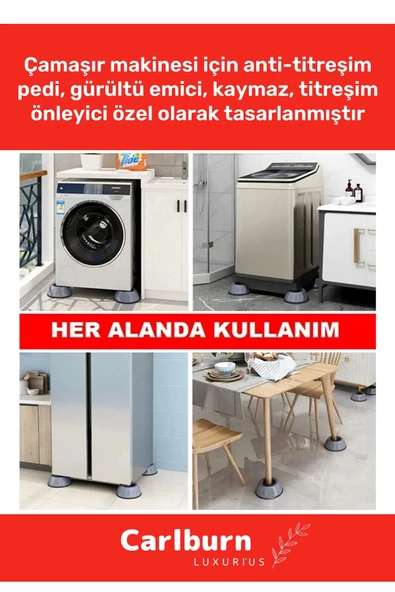 Özel Üretim Gürültü Engelleyici Titreşim Önleyici Kauçuk Çamaşır Bulaşık Makinesi 20 Adet Ayak Pedi - 3