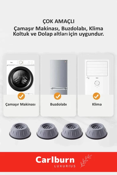 Özel Üretim Gürültü Engelleyici Titreşim Önleyici Kauçuk Çamaşır Bulaşık Makinesi 20 Adet Ayak Pedi - 6