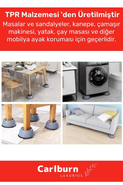 Özel Üretim Gürültü Engelleyici Titreşim Önleyici Kauçuk Çamaşır Bulaşık Makinesi 20 Adet Ayak Pedi - 4