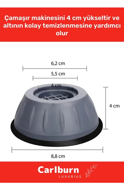 Özel Üretim Gürültü Engelleyici Titreşim Önleyici Kauçuk Çamaşır Bulaşık Makinesi 20 Adet Ayak Pedi - 2