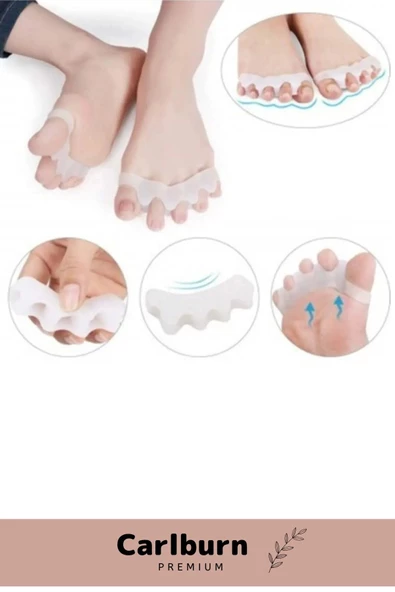 Kemik Büyümesi Karşıtı Şekil Bozukluğu Önleyici Ayak 5 Parmak Ayıran Silikon Bunyon Ayırıcı 2'li Set - 4