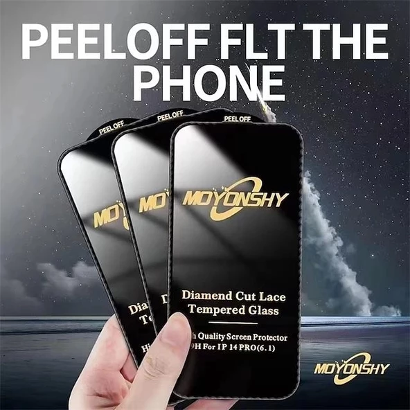 İphone14 Plus 13 Promax  3D Elmas Kesim Diamont Cam Ekran Koruyucu ürün görseli