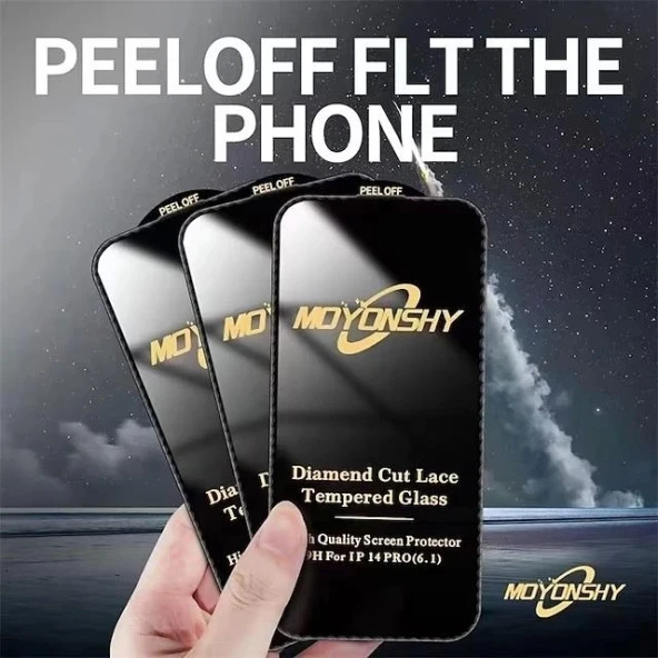 İphone 14 pro 3D Elmas Kesim Diamont Cam Ekran Koruyucu - Resim 2