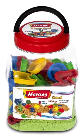 HEROES,PET KUTULU HARF VE RAKAMLAR+KİNETİK KUM (1000GR.) KUM-024 - 6