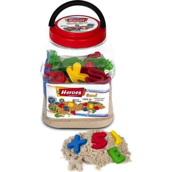 HEROES,PET KUTULU HARF VE RAKAMLAR+KİNETİK KUM (1000GR.) KUM-024 - 4