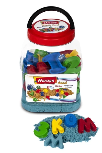 HEROES,PET KUTULU HARF VE RAKAMLAR+KİNETİK KUM (1000GR.) KUM-024 - 2