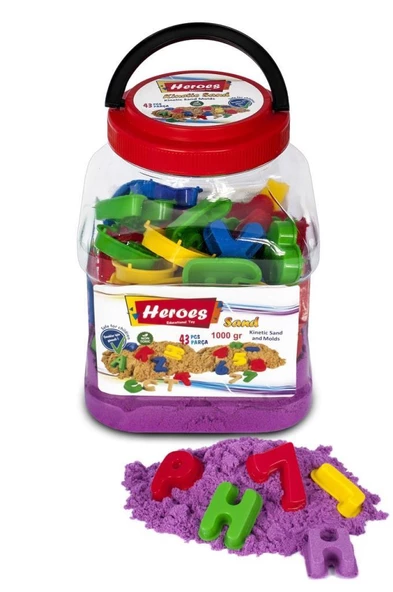 HEROES,PET KUTULU HARF VE RAKAMLAR+KİNETİK KUM (1000GR.) KUM-024 - 3