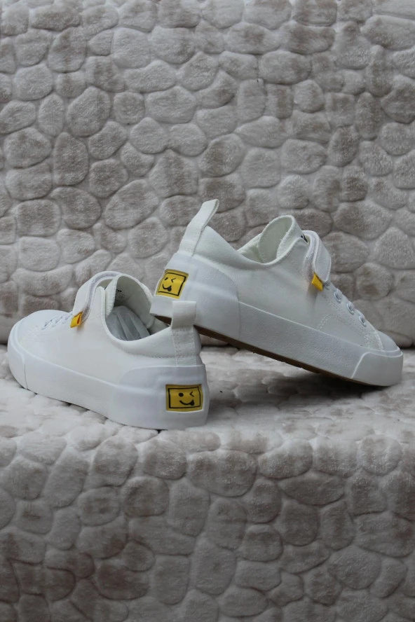 Vicco 346.P24Y.141-11 Lee Beyaz Keten Sneaker Unisex Çocuk Ayakkabı - Resim 3