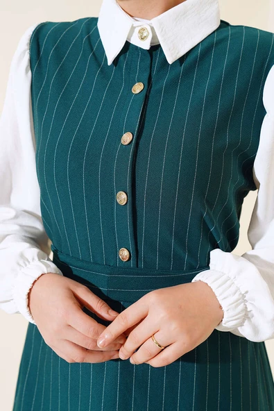 Garnili Çizgili İkili Takım Zümrüt - Resim 4