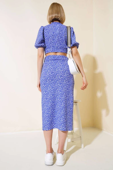 Desenli Etekli Takım Saks - Resim 3