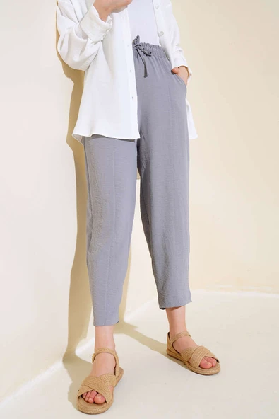 Dikişli Ayrobin Pantolon Kayrak Grisi - 2