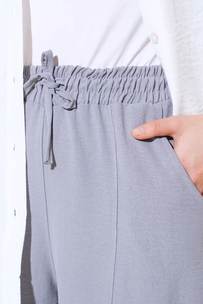 Dikişli Ayrobin Pantolon Kayrak Grisi - 4