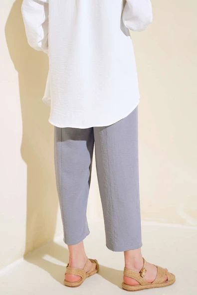 Dikişli Ayrobin Pantolon Kayrak Grisi - 3