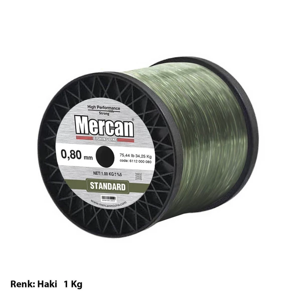 Mercan Standart Haki Yeşil 1 Kg Bobin Misina - 7