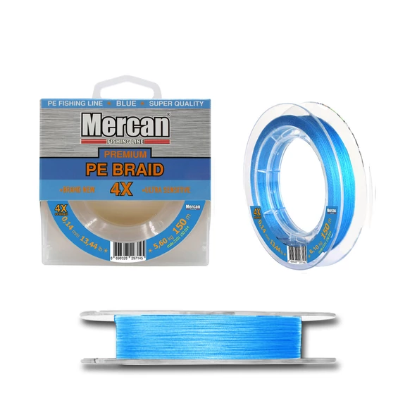 Mercan Premium PE X4 Mavi Renk Örgü İp 150m Makara Misina - 3
