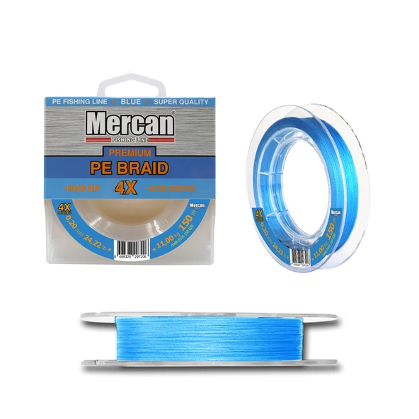 Mercan Premium PE X4 Mavi Renk Örgü İp 150m Makara Misina - 6