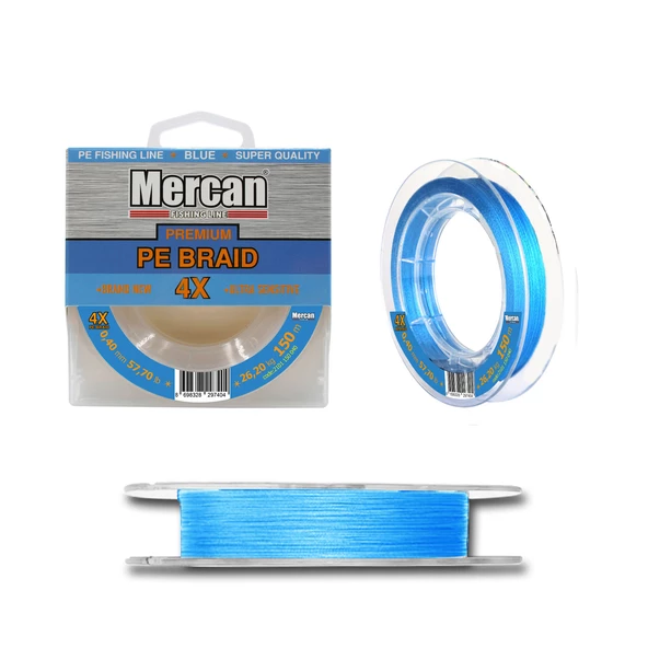 Mercan Premium PE X4 Mavi Renk Örgü İp 150m Makara Misina - 11