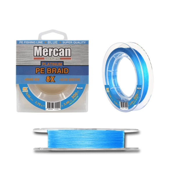 Mercan Pe Örgü Platinum X8 Mavi İp 300m Misina - 10