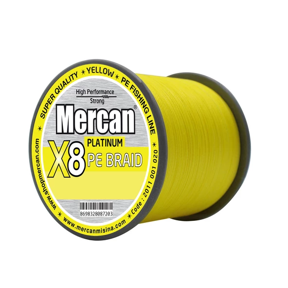 Mercan Pe Örgü Platinum X8 Sarı ip 1000m Misina