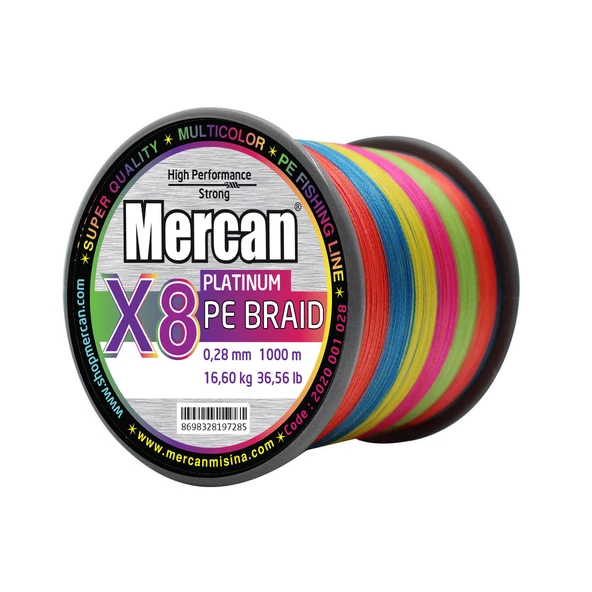 Mercan Pe Örgü Platinum X8 Multicolor ip 1000m Misina - 8