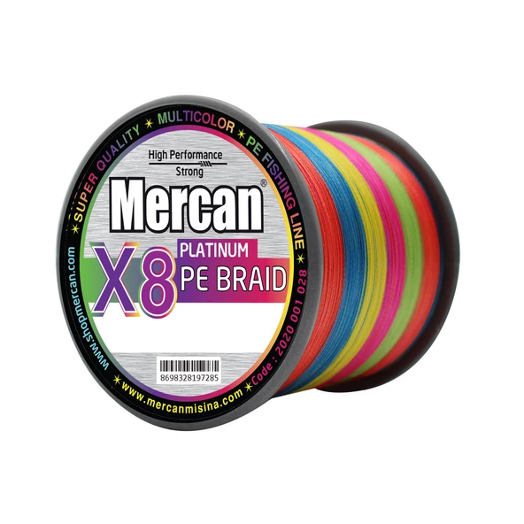 Mercan Pe Örgü Platinum X8 Multicolor ip 1000m Misina