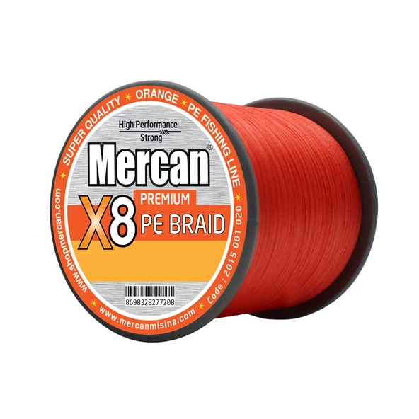 Mercan Pe Örgü Platinum X8 Turuncu ip 1000m Misina