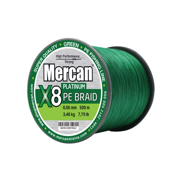 Mercan Pe Örgü Platinum X8 Yeşil İp 500m Misina - 3
