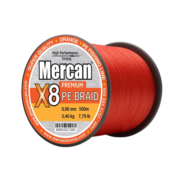 Mercan Pe Örgü Platinum X8 Turuncu ip 500m Misina - 8