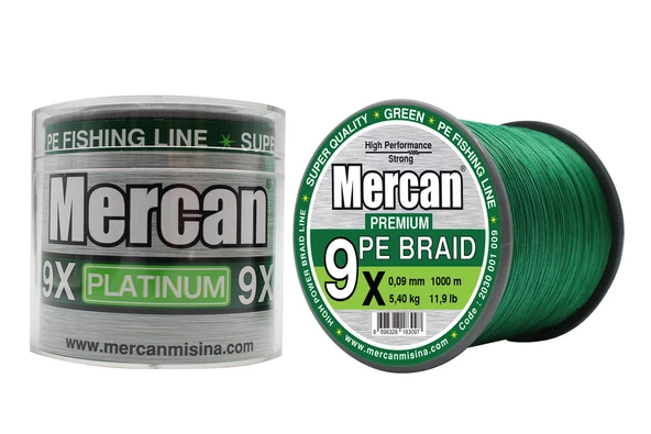 Mercan Pe Örgü Platinum X9 Yeşil ip 1000m Misina - 3