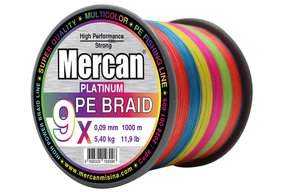 Mercan Pe Örgü Platinum X9 Multicolor ip 1000m Misina - 12