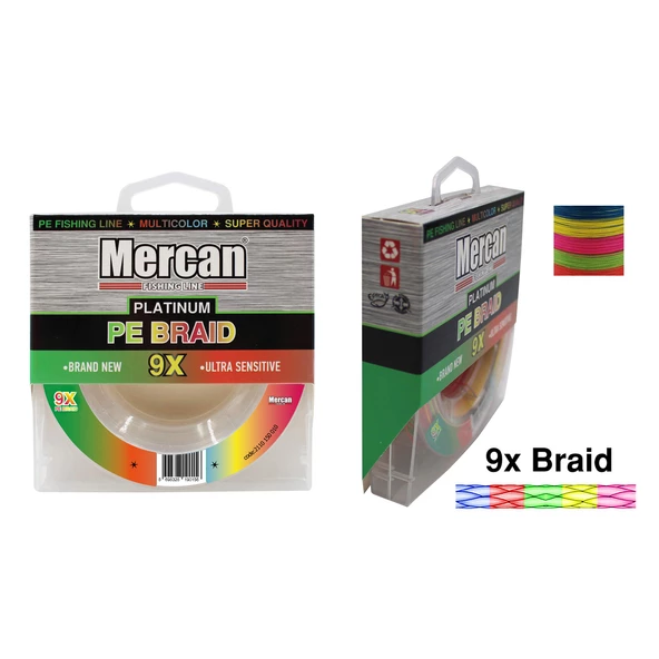 Mercan Pe Örgü Platinum X9 Multicolour İp 150m Makara Misina