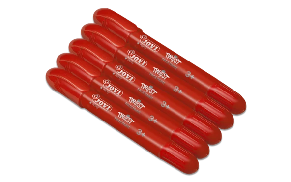 JOVI 191U YÜZ BOYASI STİK KALEM KIRMIZI - 5'Lİ KUTU - 5