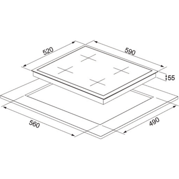 Silverline CS5436S01 Gri Cam Ankastre Önden Düğmeli Ocak - 2