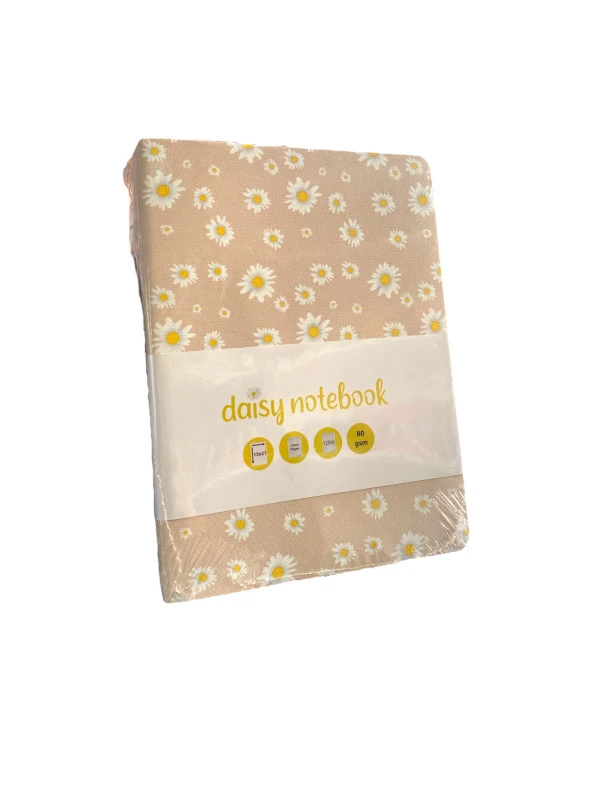 Lizy Collection  Esnek Kapak Papatya Desen 15x21 120 Ypr Çizgili Defter - Gri