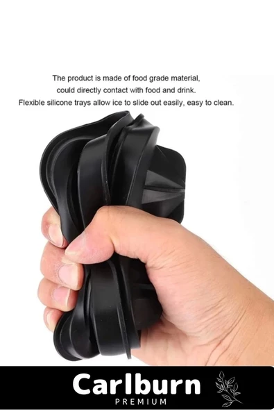 Premium Seri 4 Gözlü Kırılmaz Esnek Silikon Kokteyl İçecek Elmas Şekilli Buz Yapma Kalıbı Buzluk - 3