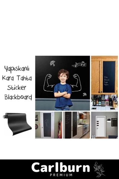 Özel Üretim Büyük Boy Kendinden Yapışkanlı Yaz Sil Rulo Yapışkanlı Kara Tahta Sticker Blackboard - 3