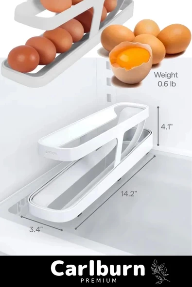 Premium Seri Buzdolabı Plastik 2 Katlı Kullanışlı Pratik Raf Düzenleyici Yeni Nesil Yumurta Standı - 2