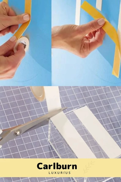 Süper Güçlü Uzun Ömürlü Kuvvetli Yapışkan Kolay İz Bırakmaz Çift Taraflı Köpük Bant 10mt - 10 Adet - 3